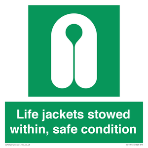 Life jackets stowed within